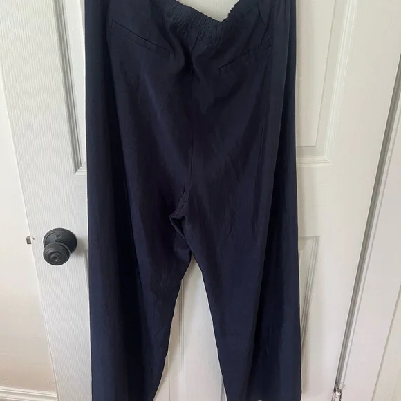 J. Crew Navy Blue Stratus Pants large petite - Picture 2 of 6